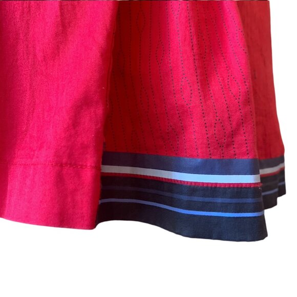 SKUNKFUNK Betolatza Asymmetrical red short dress with blue details Size 4 medium - Picture 6 of 11